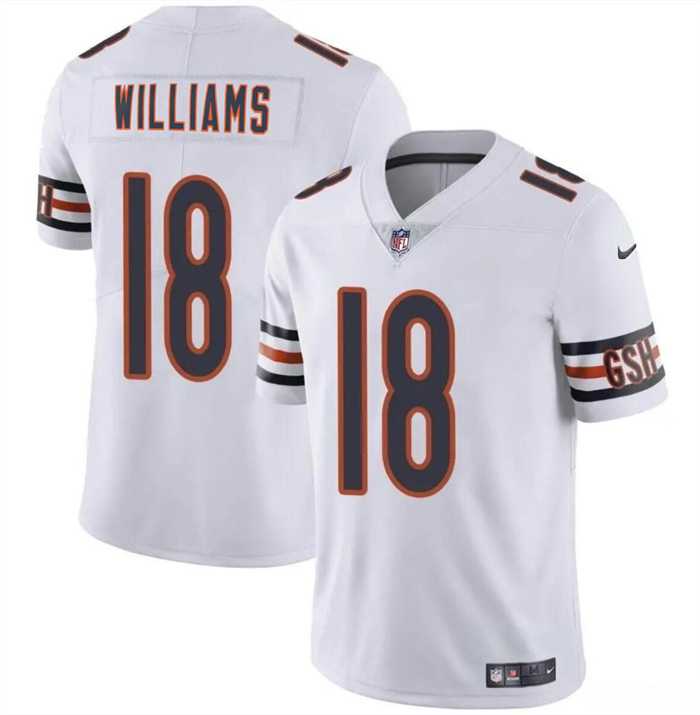 Youth Chicago Bears #18 Caleb Williams White 2024 Draft Vapor Stitched Jersey Dzhi